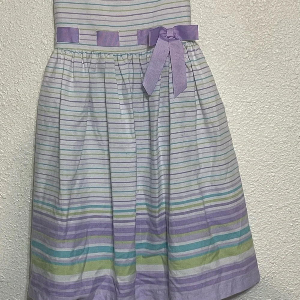 Bonnie Jean Striped Purple and Green girls dress size 14